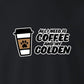 Sweatshirt, Coffee & Golden, Black, saying close-up