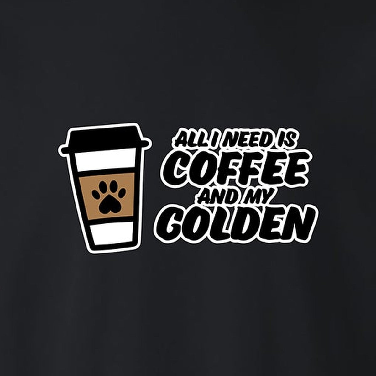 Sweatshirt, Coffee & Golden, Black, saying close-up