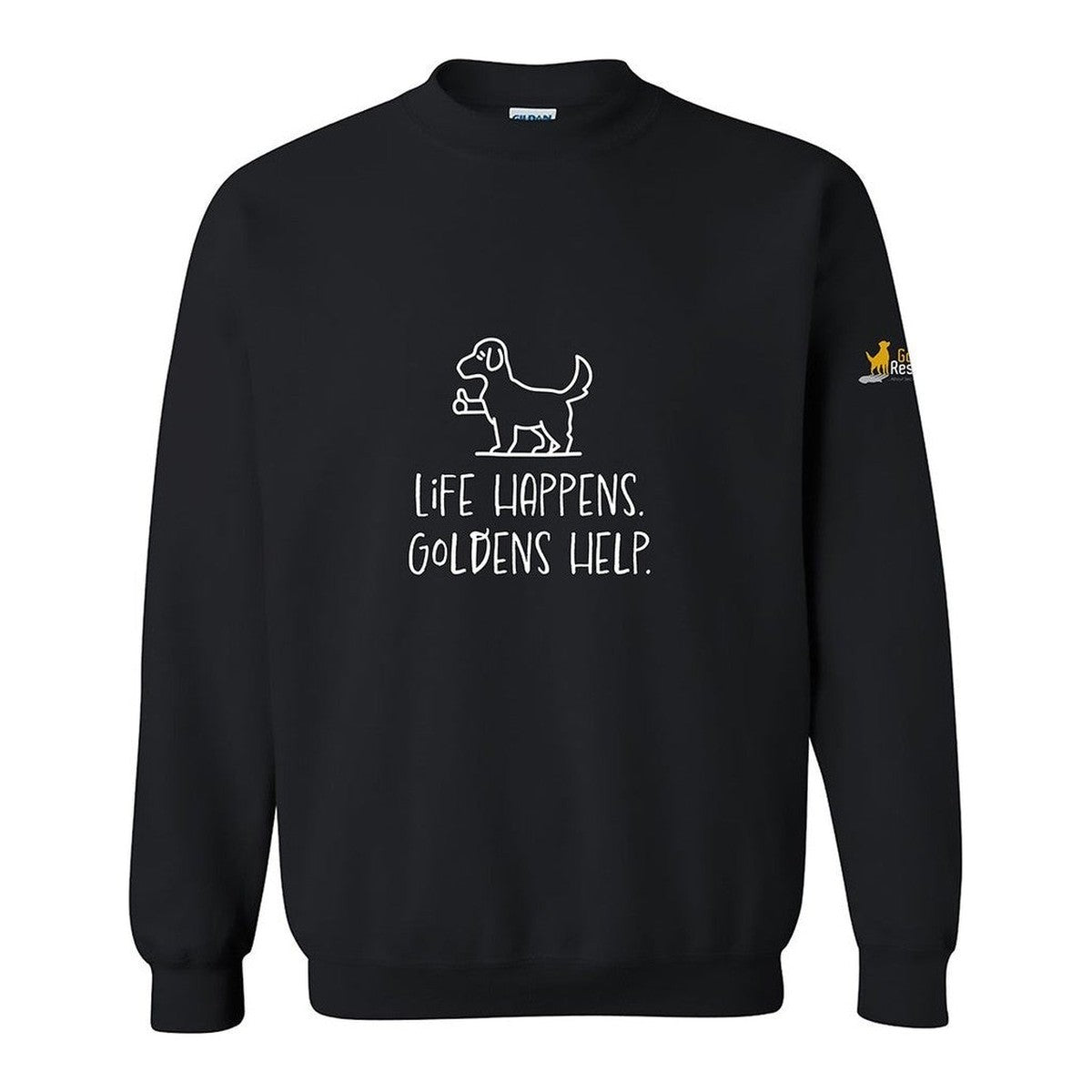 Sweatshirt, Life Happens, Black, front