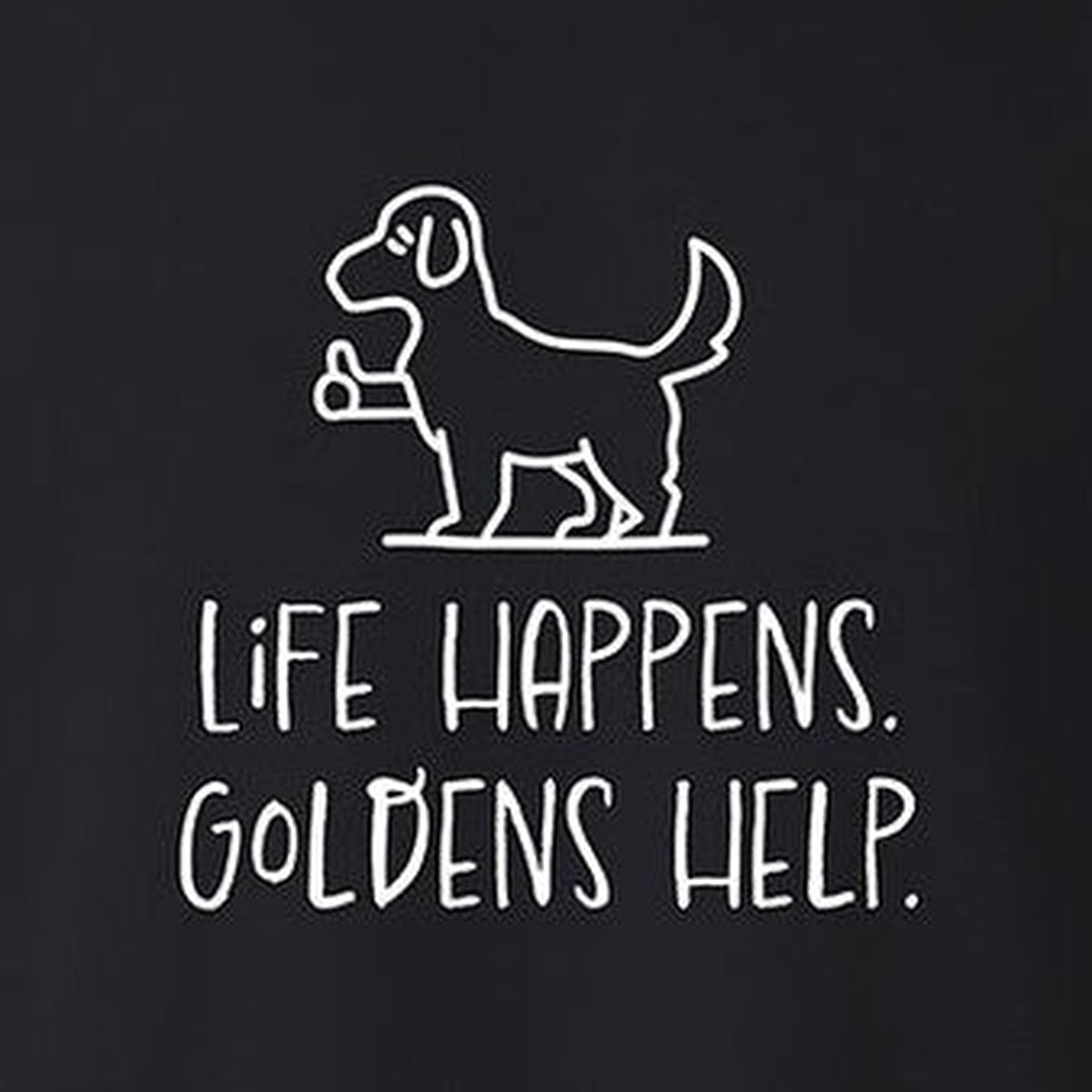 Sweatshirt, Life Happens, Black, saying close-up