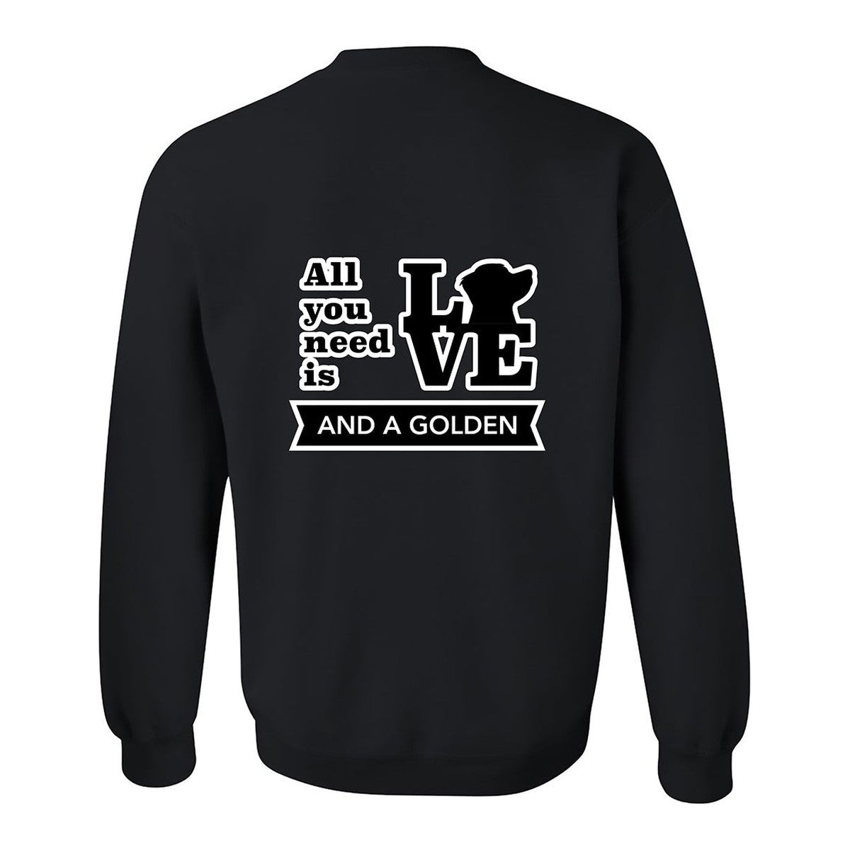 Sweatshirt, All You Need Is Love, Black, back