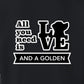 Sweatshirt, All You Need Is Love, Black, saying close-up