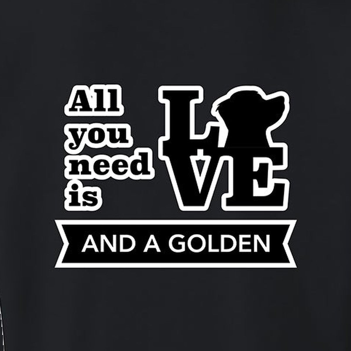 Sweatshirt, All You Need Is Love, Black, saying close-up