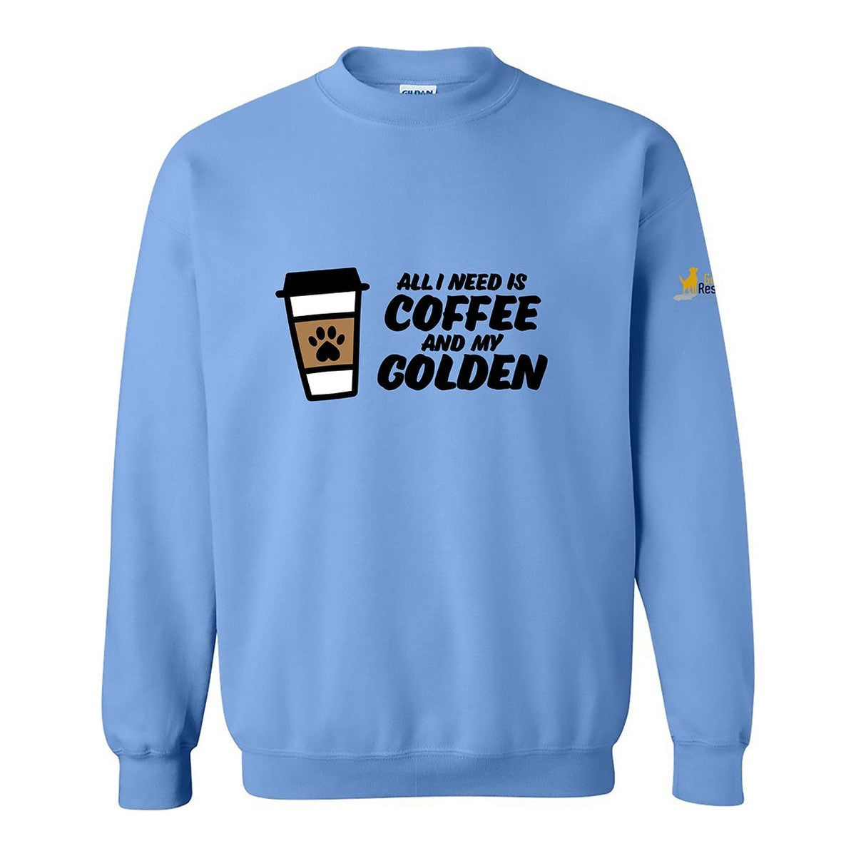 Sweatshirt, Coffee & Golden, Blue, front