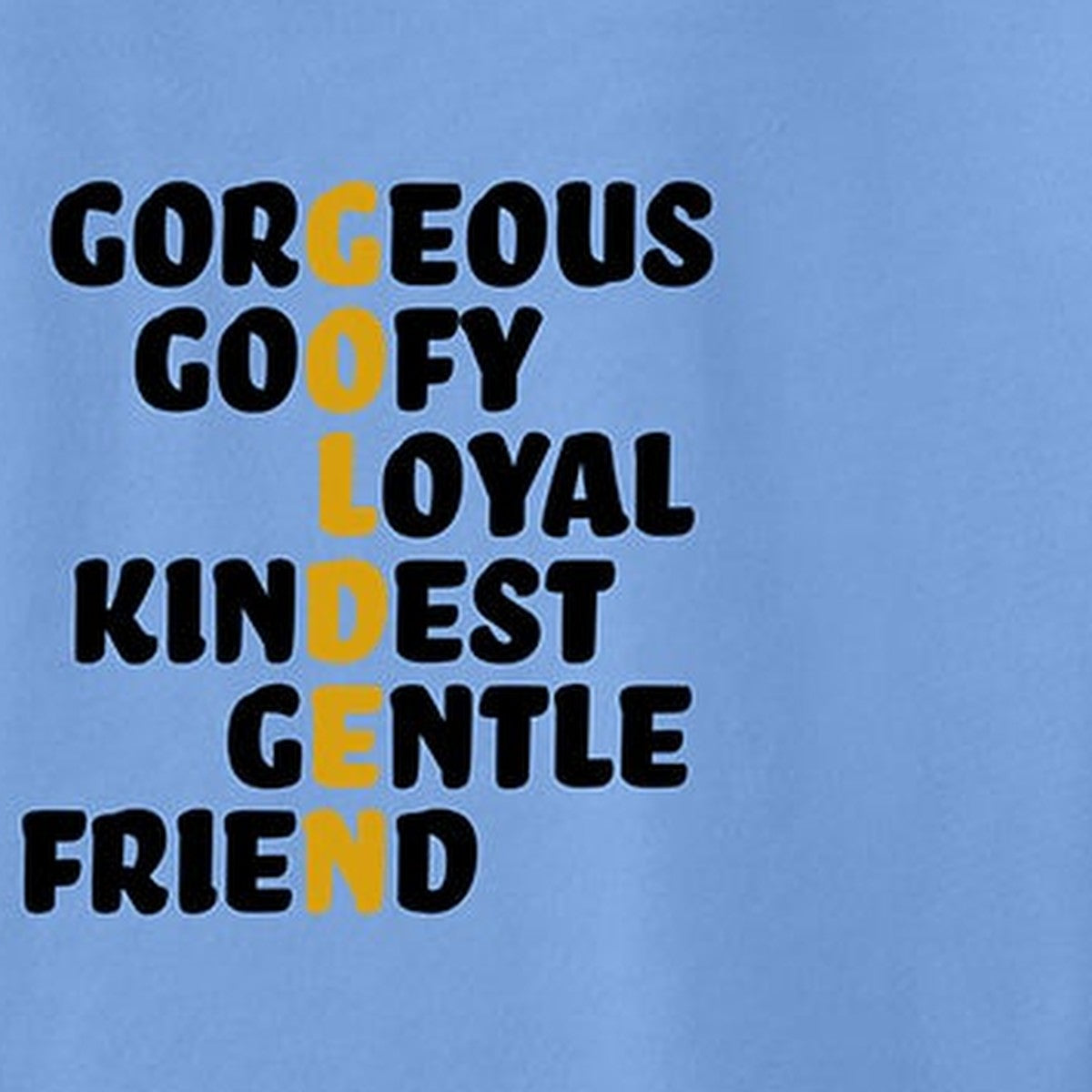 Sweatshirt, Golden, Blue, saying close-up