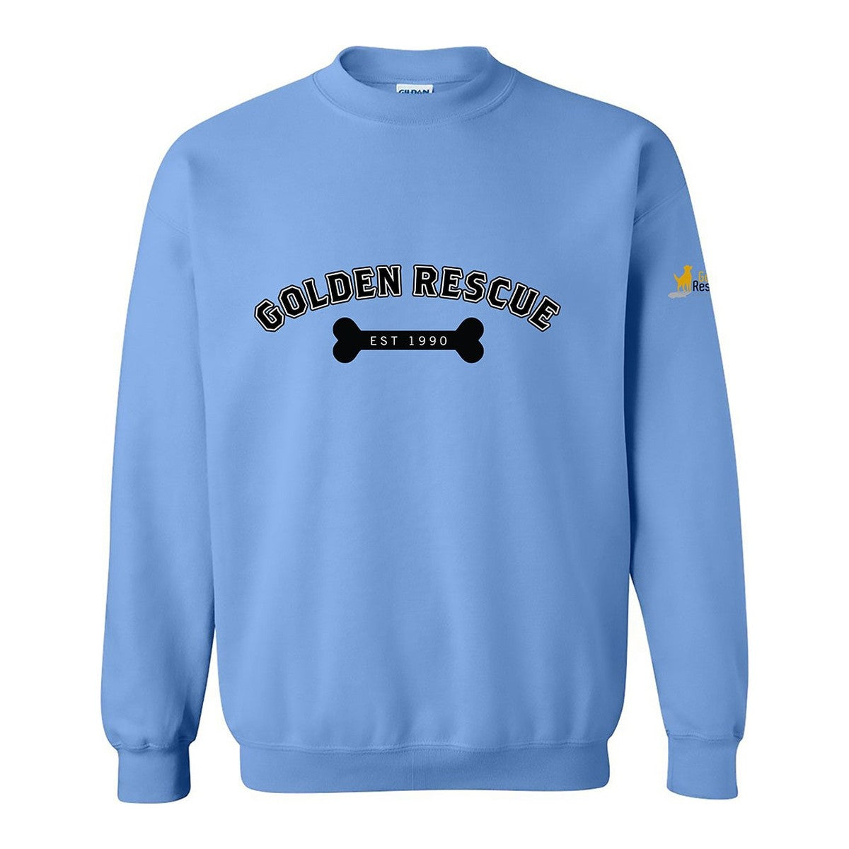 Sweatshirt, Golden Rescue Bone, Blue, front