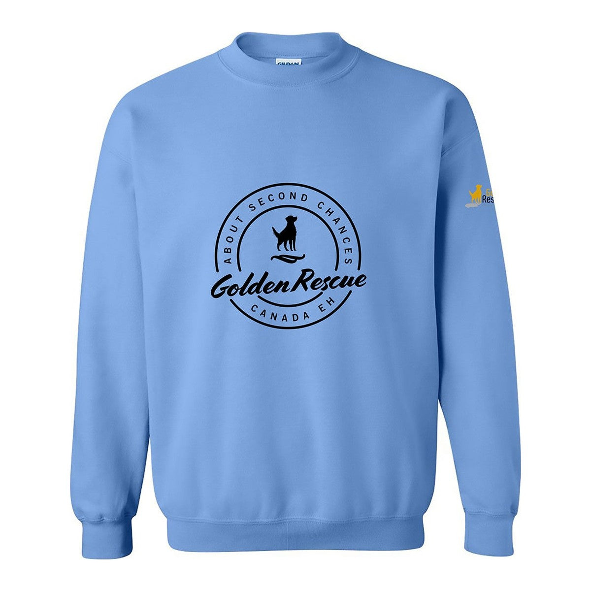 Sweatshirt, Golden Rescue Crest, Blue, front