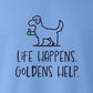 Sweatshirt, Life Happens, Blue, saying close-up