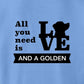 Sweatshirt, All You Need Is Love, Blue, saying close-up