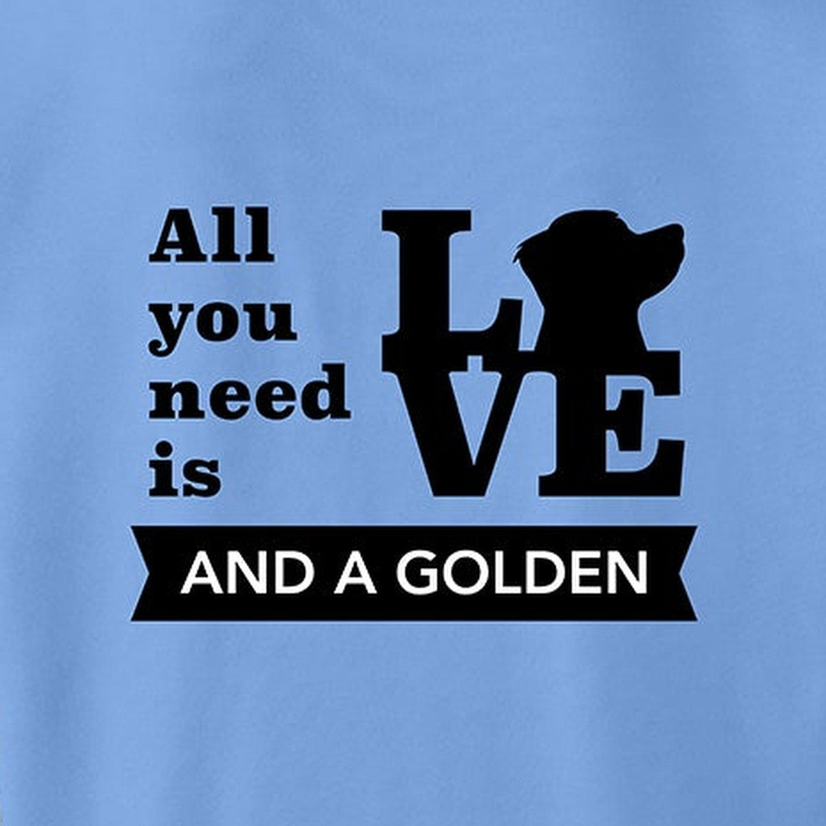 Sweatshirt, All You Need Is Love, Blue, saying close-up