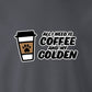 Sweatshirt, Coffee & Golden, Grey, saying close-up