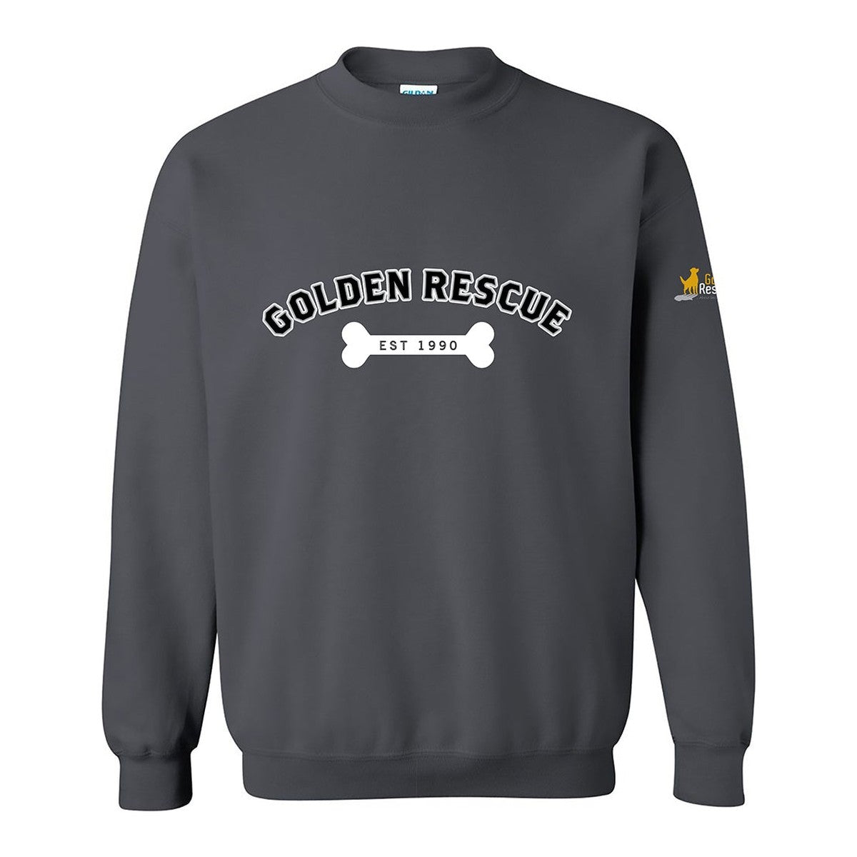 Sweatshirt, Golden Rescue Bone, Grey, front