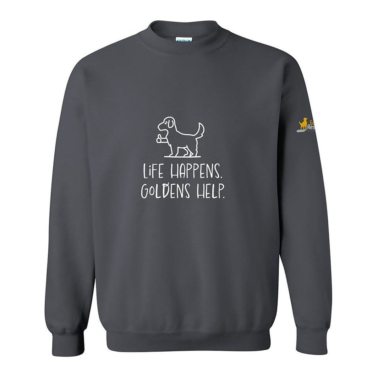 Sweatshirt, Life Happens, Grey, front