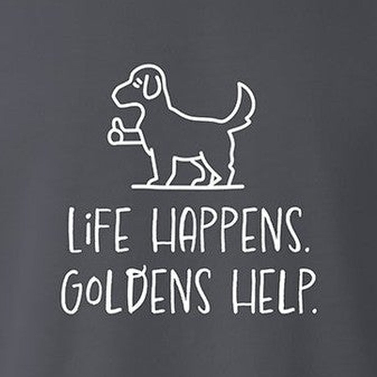 Sweatshirt, Life Happens, Grey, saying close-up