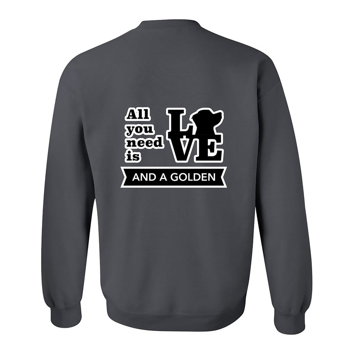 Sweatshirt, All You Need Is Love, Grey, back