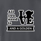 Sweatshirt, All You Need Is Love, Grey, saying close-up