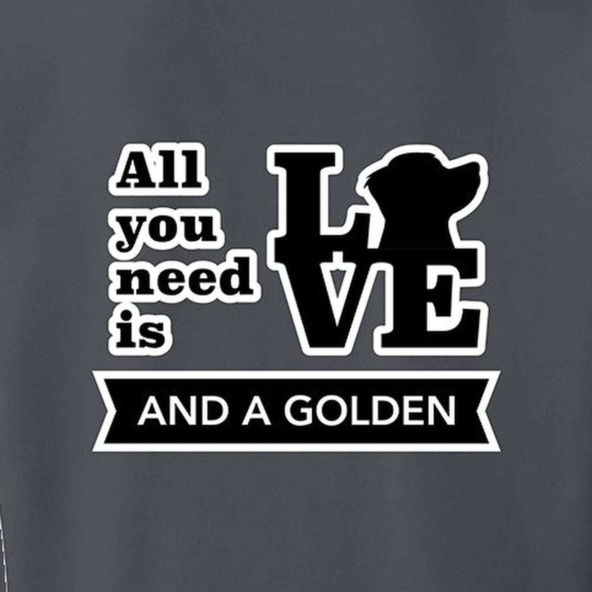 Sweatshirt, All You Need Is Love, Grey, saying close-up