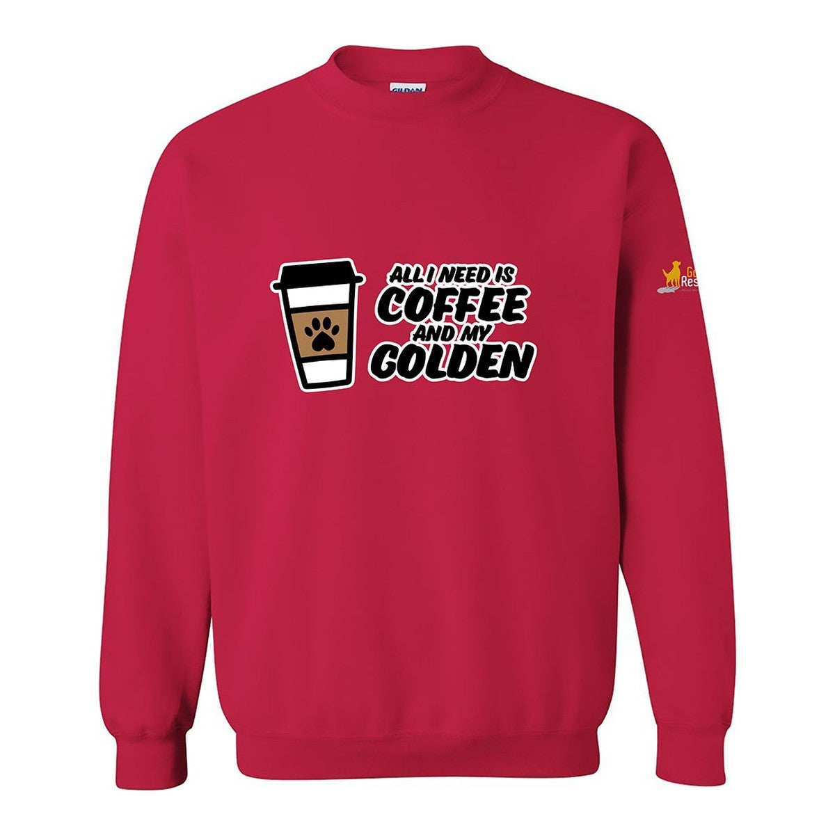 Sweatshirt, Coffee & Golden, Red, front
