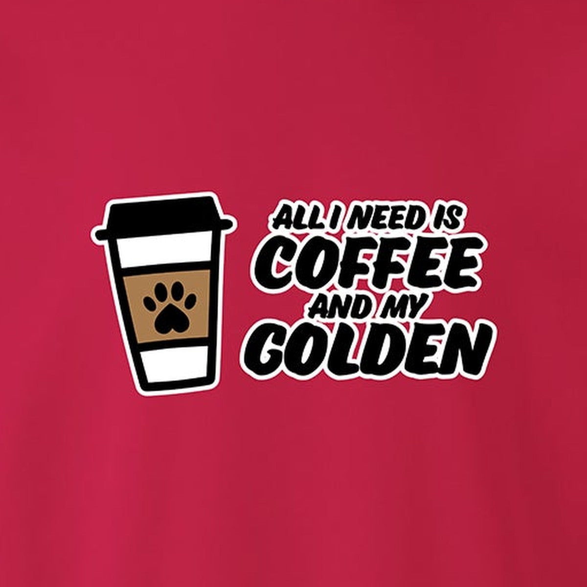 Sweatshirt, Coffee & Golden, Red, saying close-up
