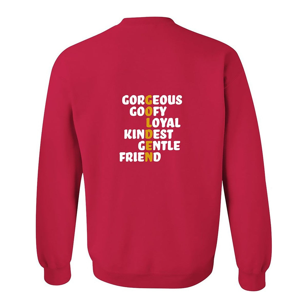 Sweatshirt, Golden, Red, back