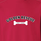 Sweatshirt, Golden Rescue Bone, Red, saying close-up