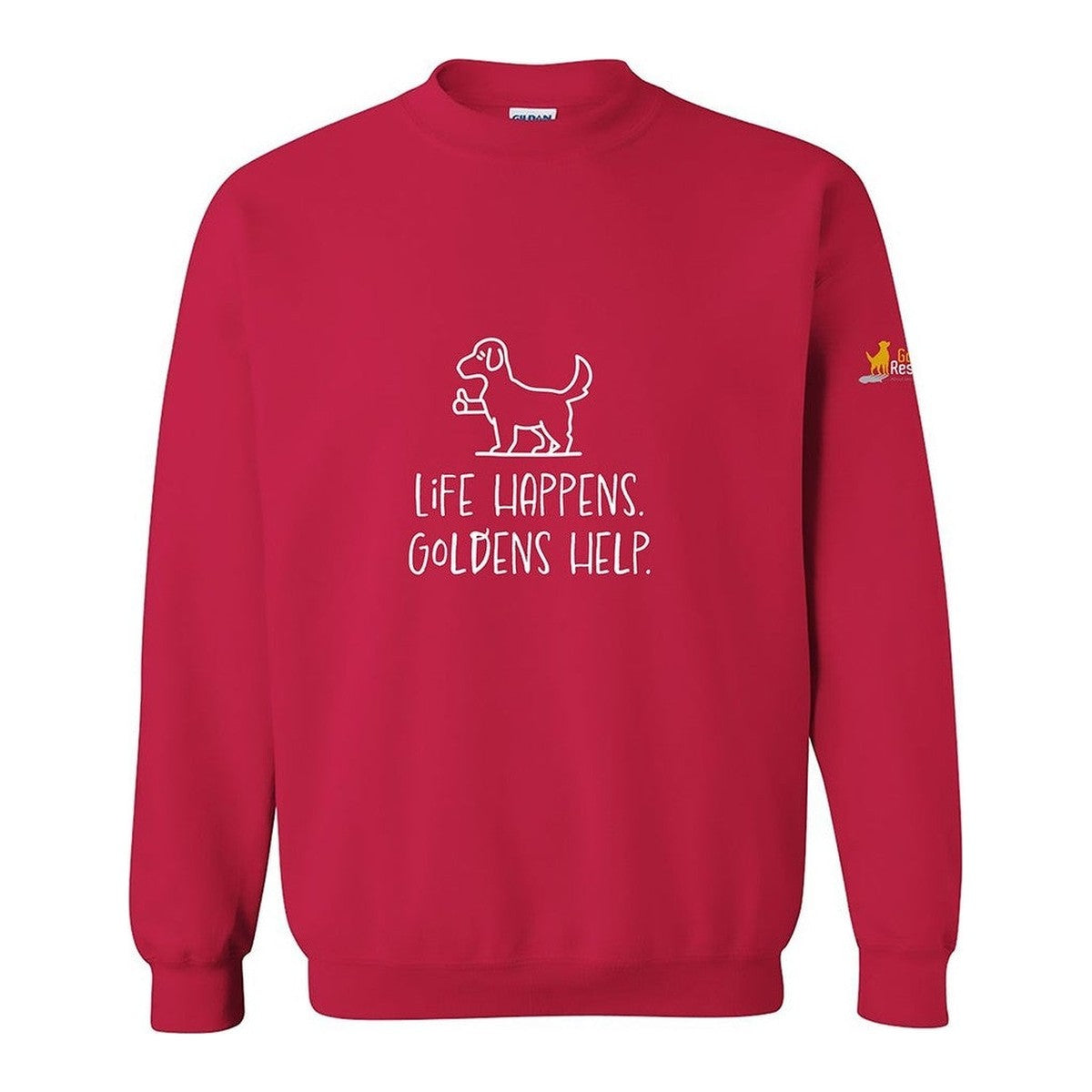 Sweatshirt, Life Happens, Red, front
