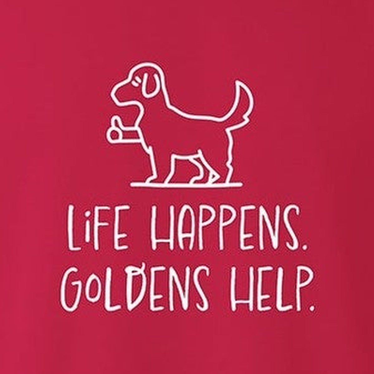 Sweatshirt, Life Happens, Red, saying close-up