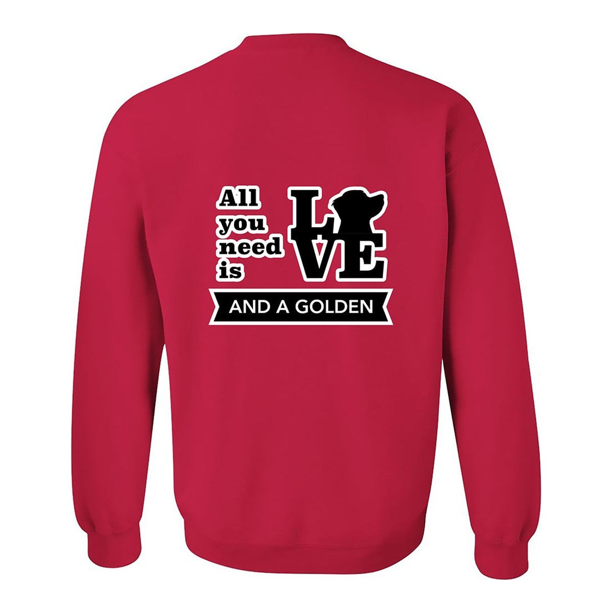 Sweatshirt, All You Need Is Love, Red, back