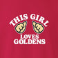 Sweatshirt, This Girl, Red, saying close-up