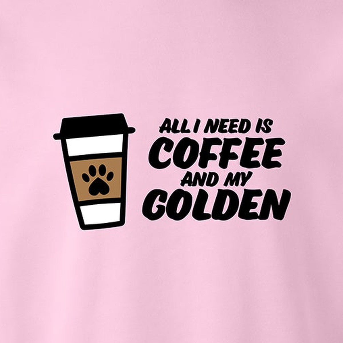 Sweatshirt, Coffee & Golden, Pink, saying close-up
