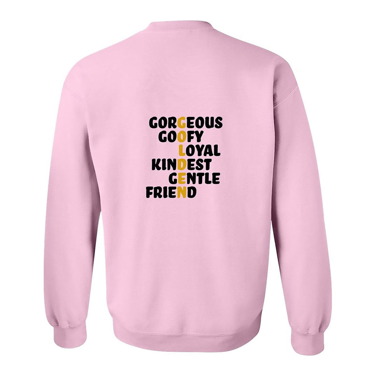 Sweatshirt, Golden, Pink, back