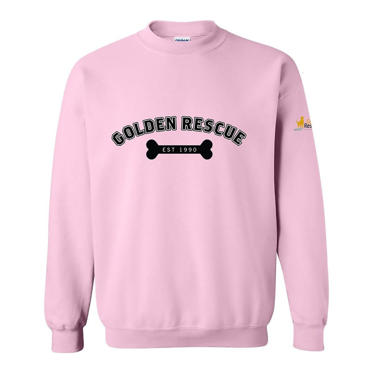 Sweatshirt, Golden Rescue Bone, Pink, front