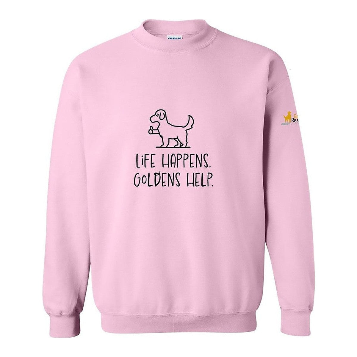 Sweatshirt, Life Happens, Pink, front