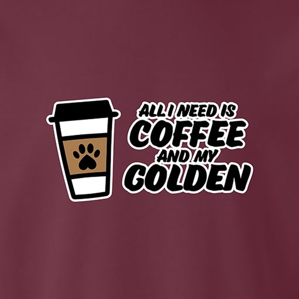 Sweatshirt, Coffee & Golden, Maroon, saying close-up