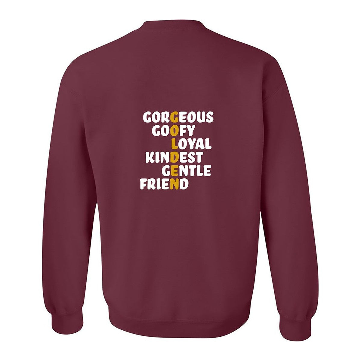 Sweatshirt, Golden, Maroon, back