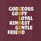 Sweatshirt, Golden, Maroon, saying close-up