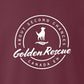Sweatshirt, Golden Rescue Crest, Maroon, saying close-up