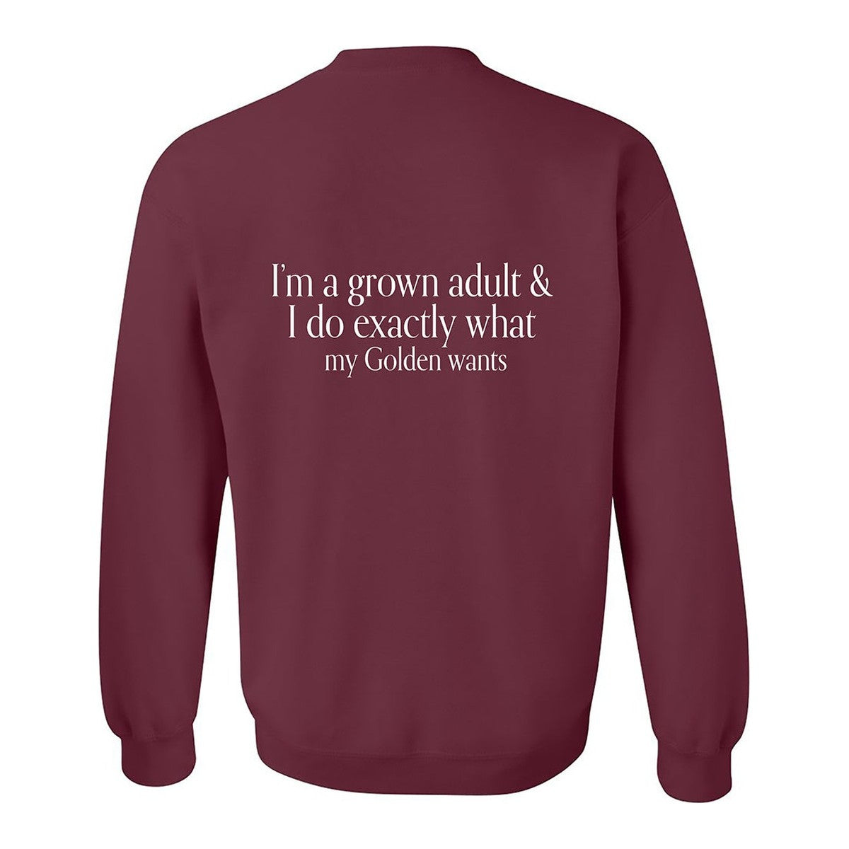 Sweatshirt, Grown Adult, Maroon, back