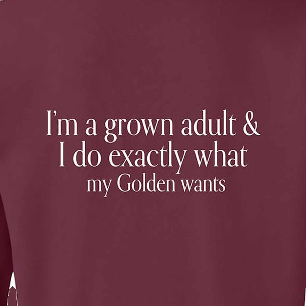 Sweatshirt, Grown Adult, Maroon, saying close-up