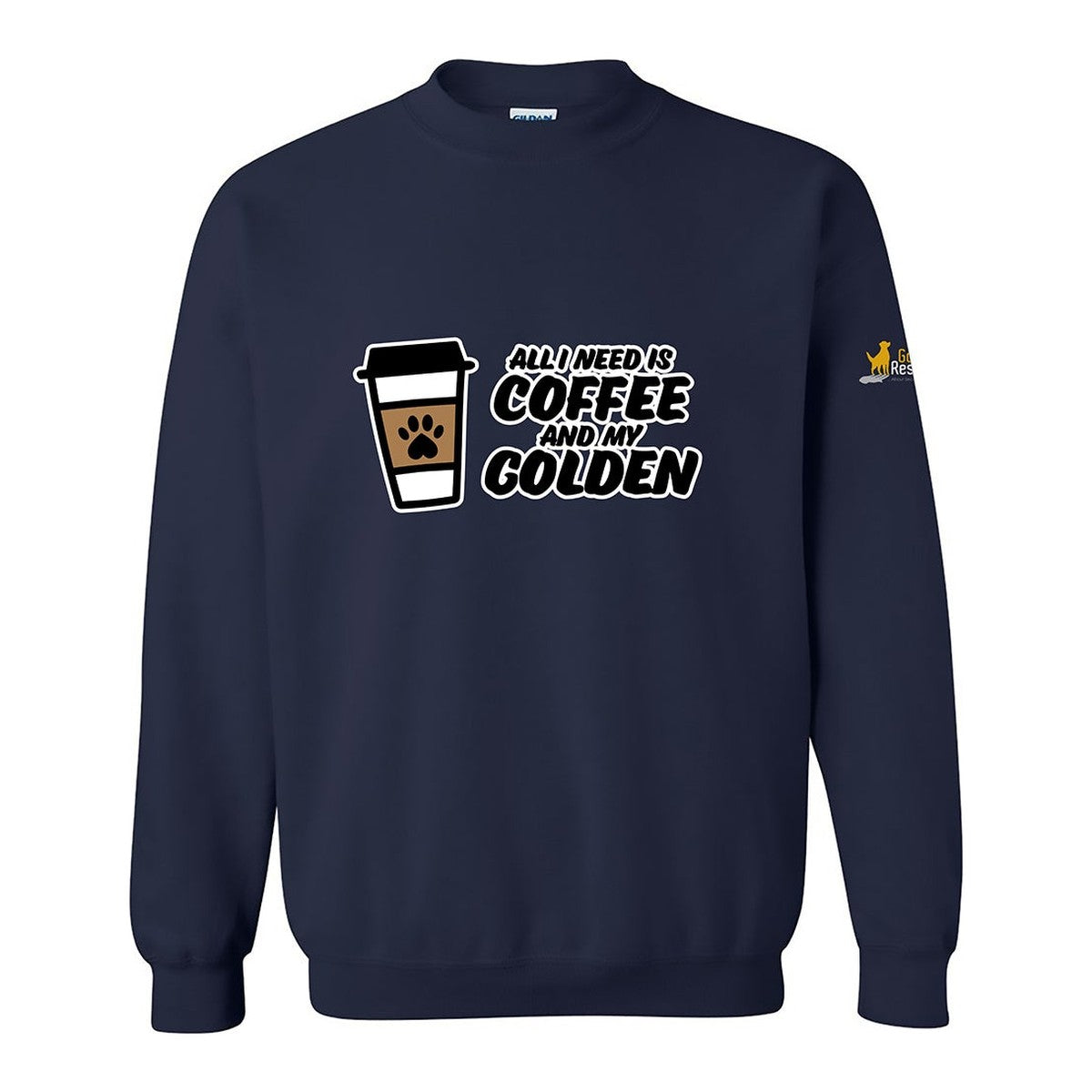 Sweatshirt, Coffee & Golden, Navy, front