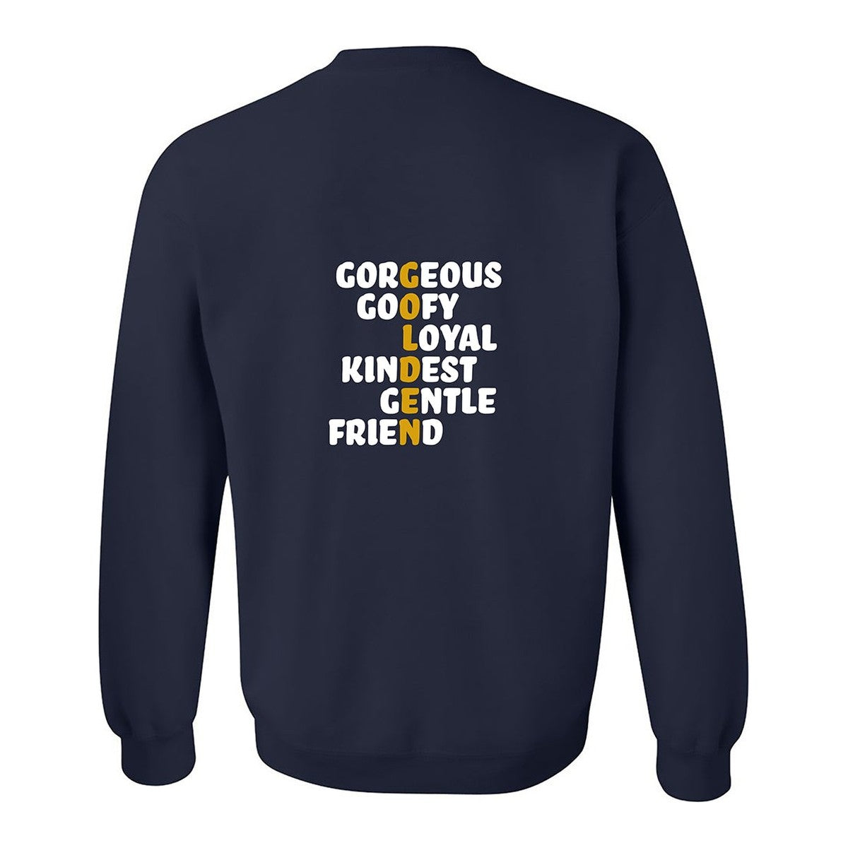 Sweatshirt, Golden, Navy, back