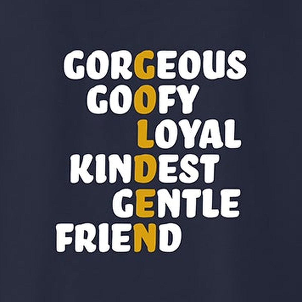 Sweatshirt, Golden, Navy, saying close-up