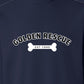 Sweatshirt, Golden Rescue Bone, Navy, saying close-up