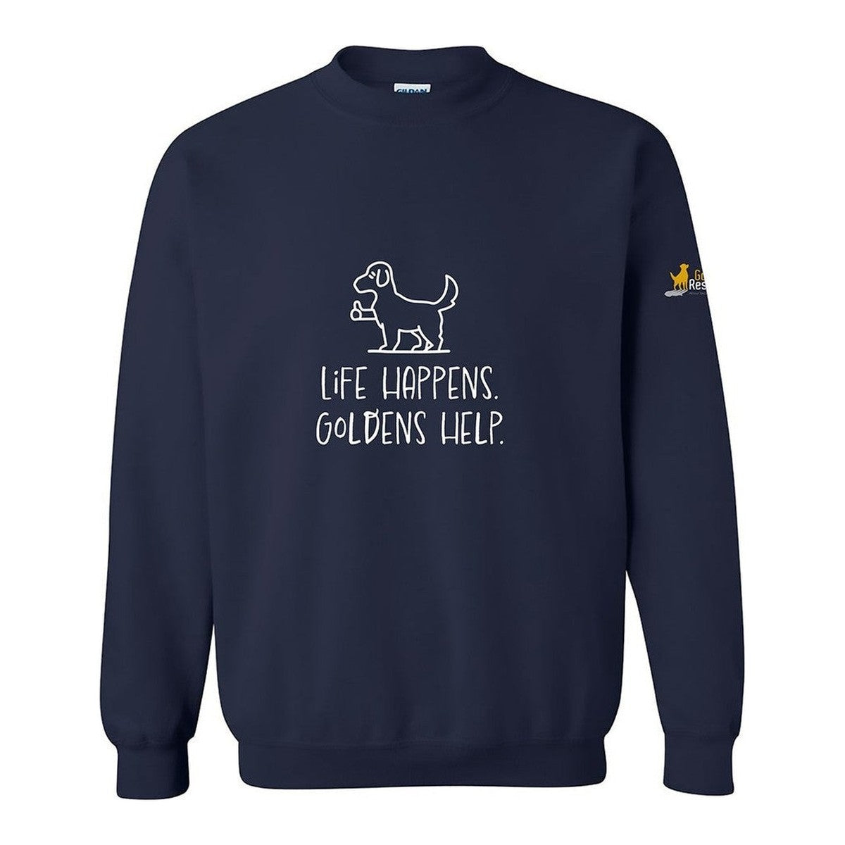 Sweatshirt, Life Happens, Navy, front