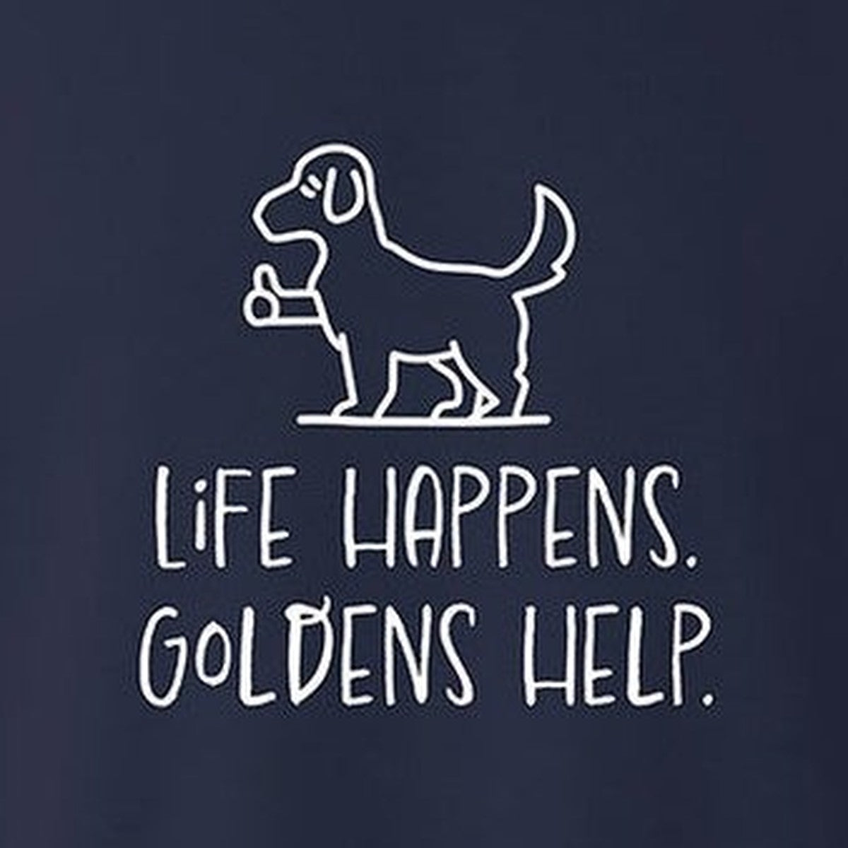 Sweatshirt, Life Happens, Navy, saying close-up