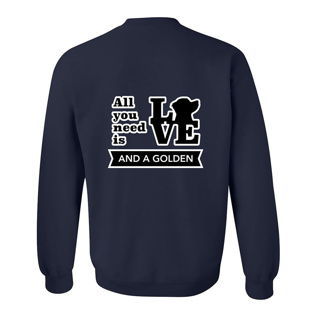 Sweatshirt, All You Need Is Love, Navy, back