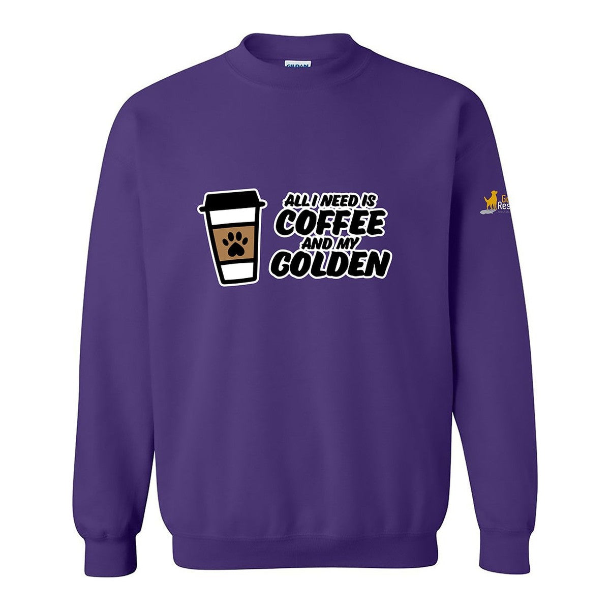 Sweatshirt, Coffee & Golden, Purple, front
