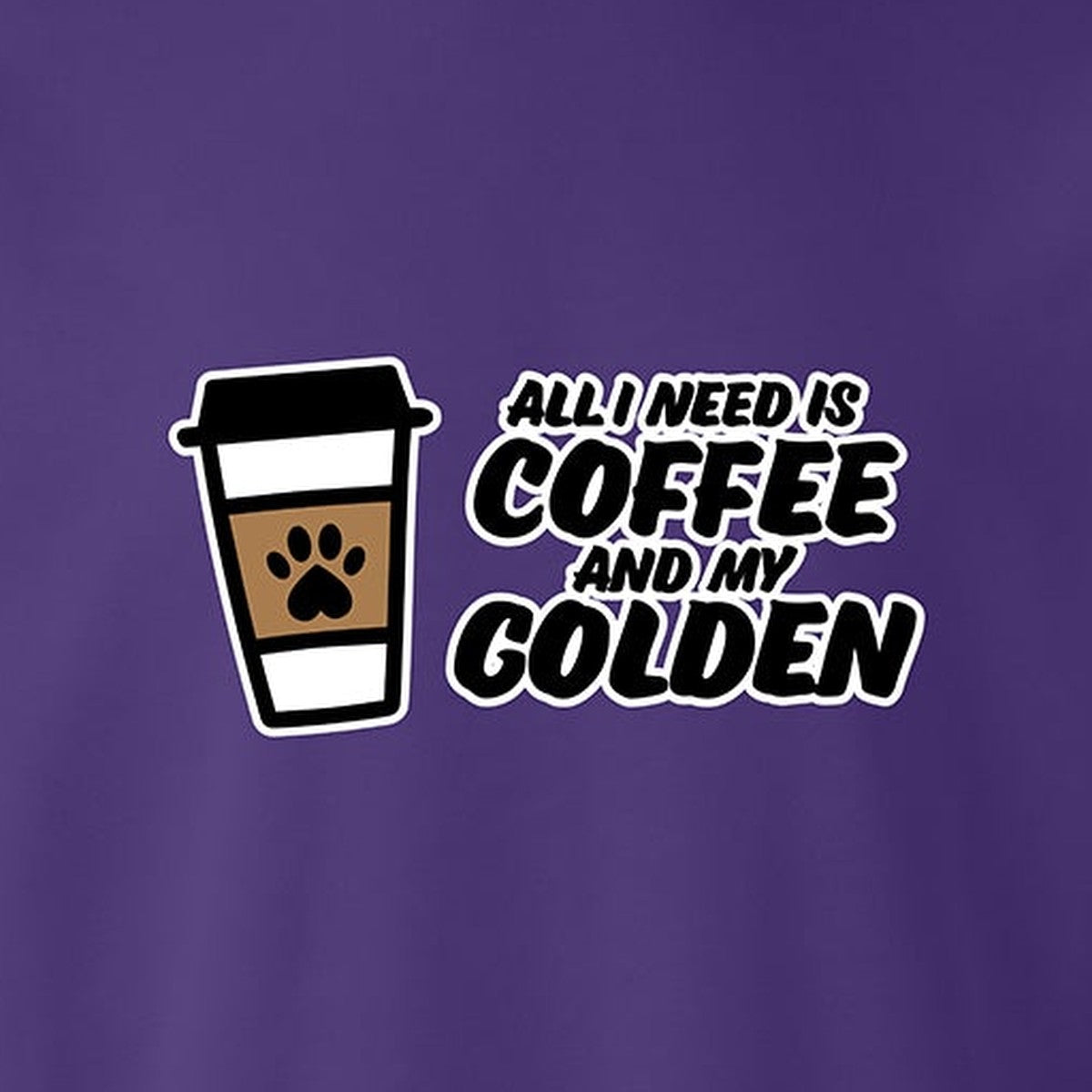 Sweatshirt, Coffee & Golden, Purple, saying close-up