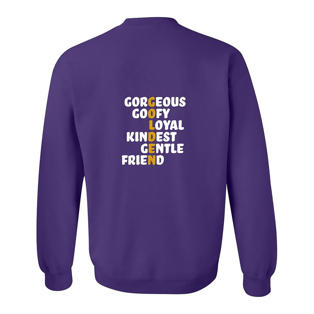 Sweatshirt, Golden, Purple, back