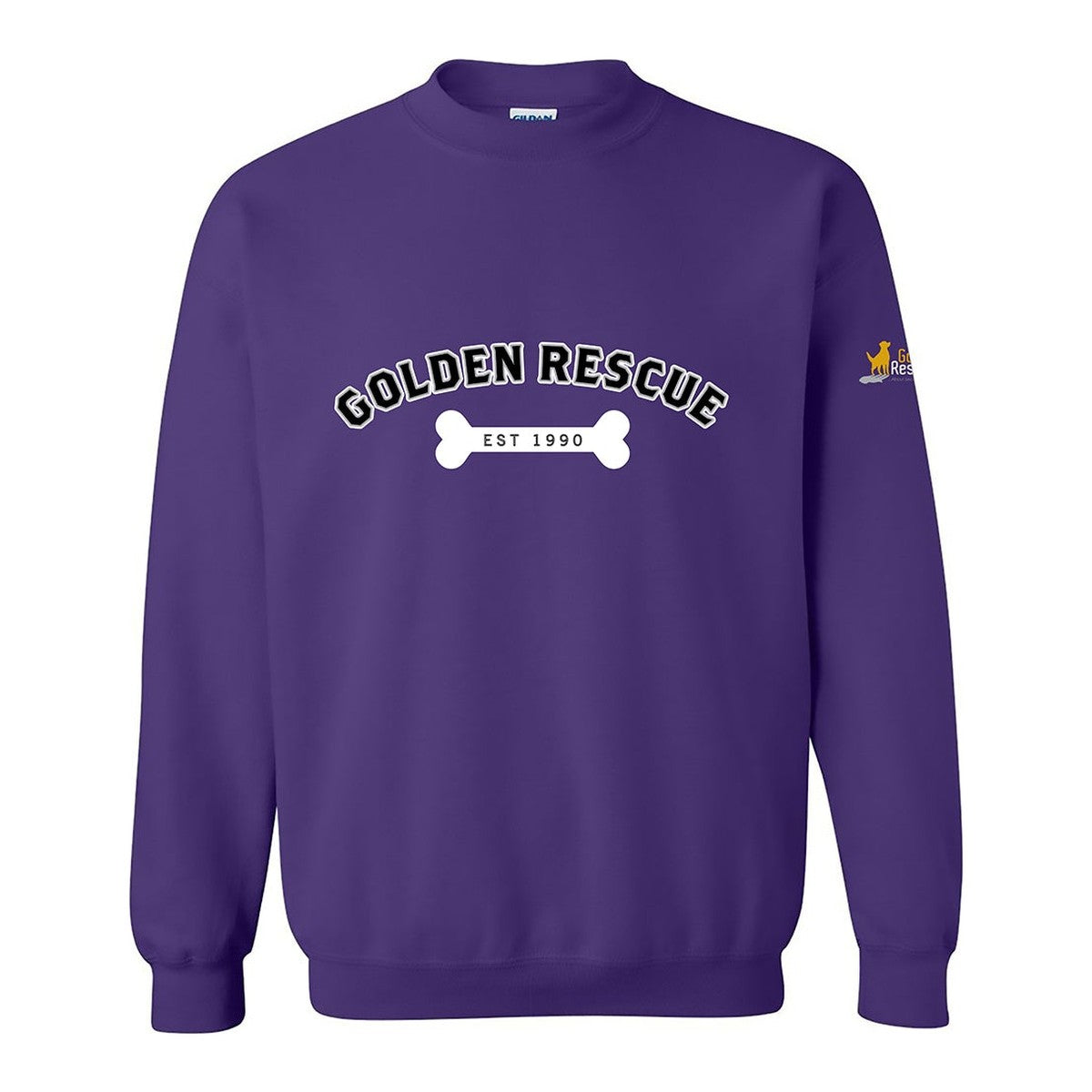 Sweatshirt, Golden Rescue Bone, Purple, front